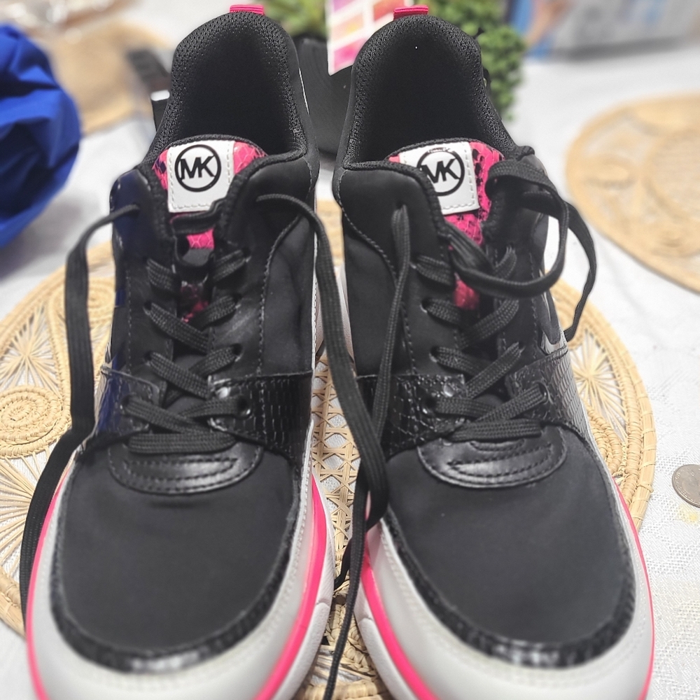Michael Kors Black and Pink Women's Sneakers - Picture 2 of 6